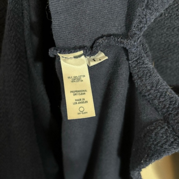 Nu Construction Boat Neck Blue Sweater Sz L Zipper Shoulders Sleeves 100% Cotton - Picture 5 of 5